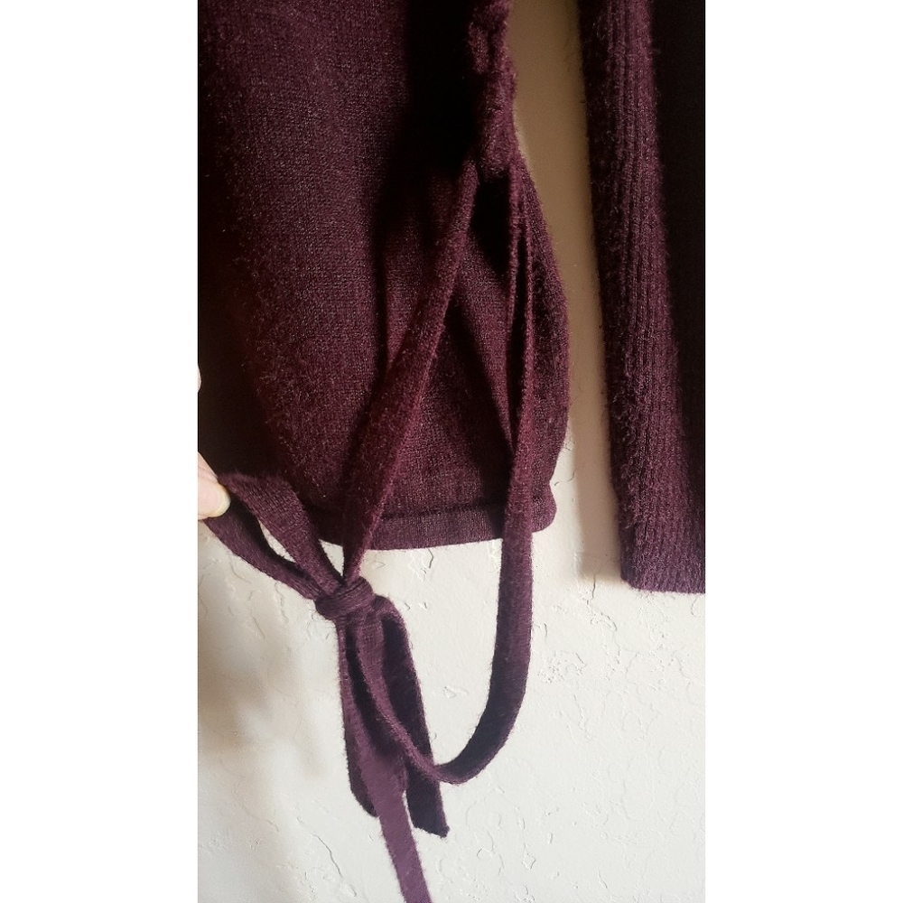 Vintage 90s Norton McNaughton Turtleneck Burgundy Silk Wool Sweater Classic M - Picture 4 of 10